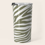 Olive Zebra Animal Print Travel Mug Gallery Image 3