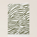 Olive Zebra Animal Print Stationery Card Gallery Image 2