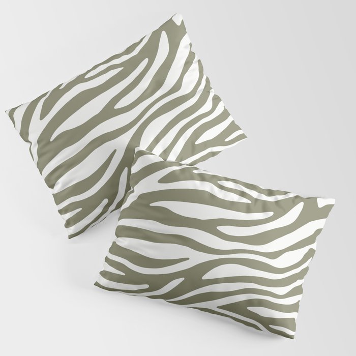Olive Zebra Animal Print Pillow Sham Gallery Image 3