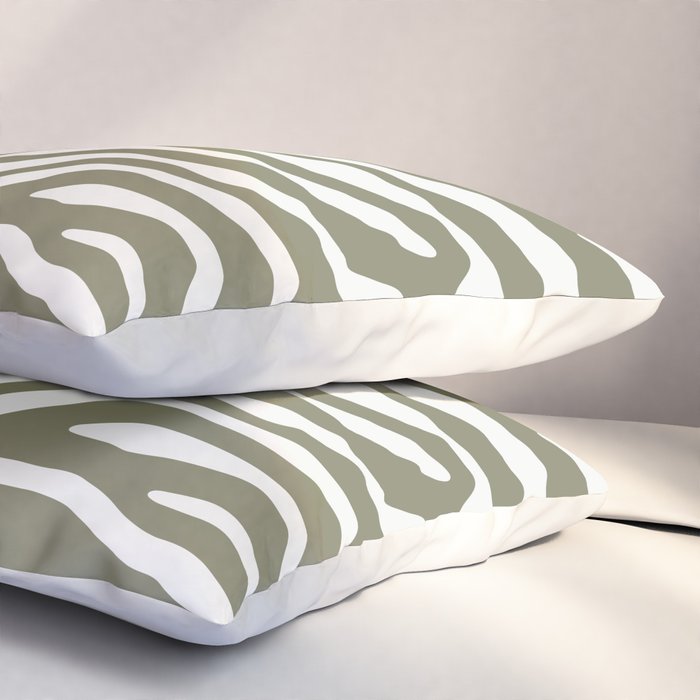Olive Zebra Animal Print Pillow Sham Gallery Image 3