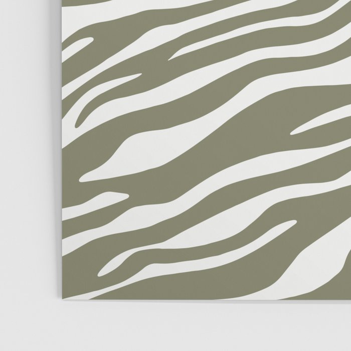 Olive Zebra Animal Print Poster Gallery Image 3