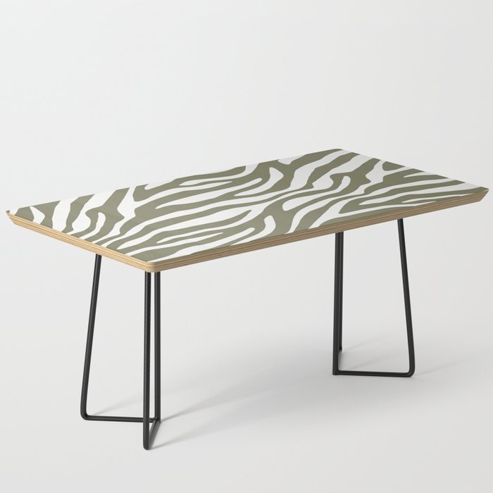 Olive Zebra Animal Print Coffee Table Gallery Image 1