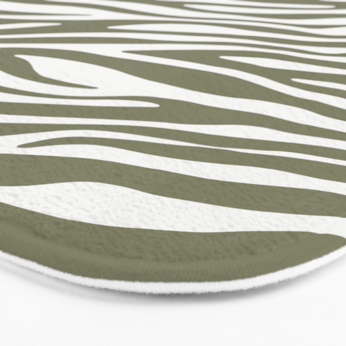 Olive Zebra Animal Print Bath Mat Gallery Image 3