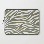 Olive Zebra Animal Print Laptop Sleeve Gallery Image 1