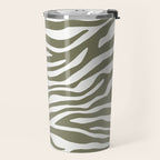 Olive Zebra Animal Print Travel Mug Gallery Image 2