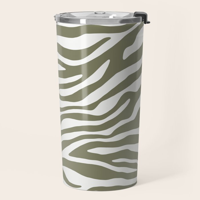 Olive Zebra Animal Print Travel Mug Gallery Image 2