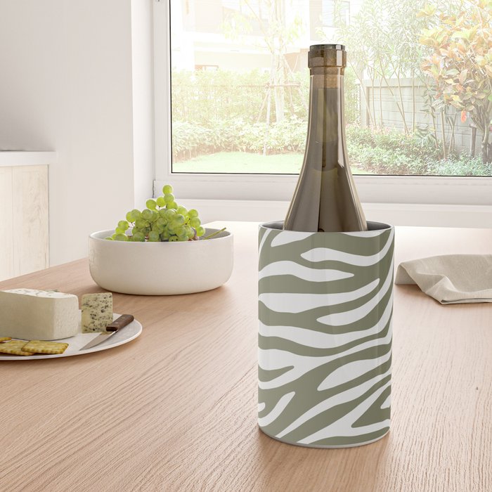 Olive Zebra Animal Print Wine Chiller Gallery Image 4