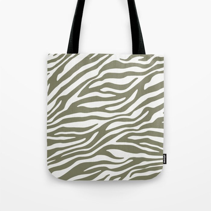 Olive Zebra Animal Print Tote Bag Gallery Image 1