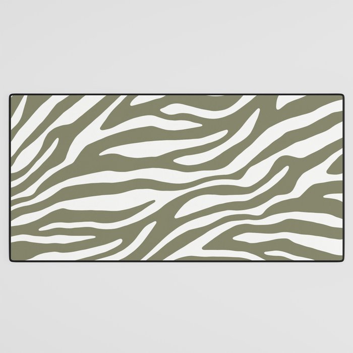 Olive Zebra Animal Print Desk Mat Gallery Image 3