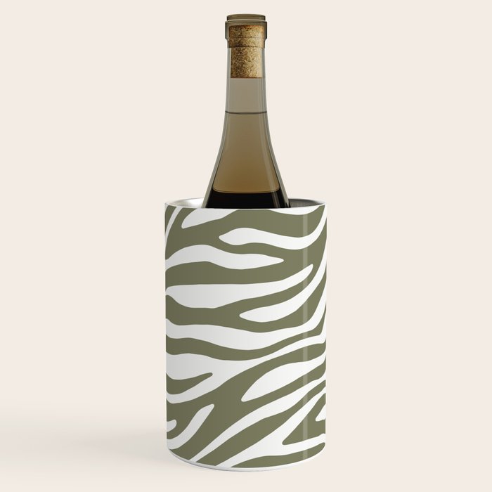 Olive Zebra Animal Print Wine Chiller Gallery Image 1