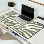 Olive Zebra Animal Print Desk Mat Gallery Image 2