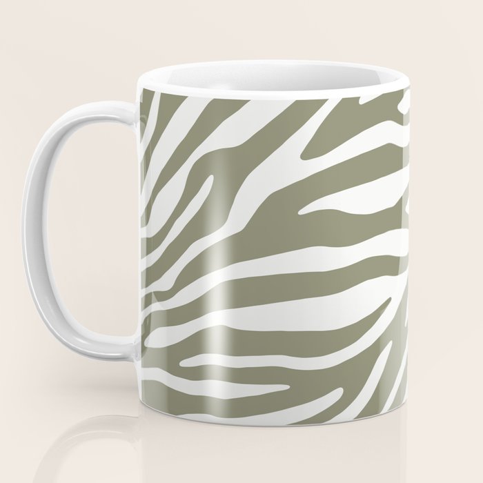 Olive Zebra Animal Print Coffee Mug Gallery Image 3