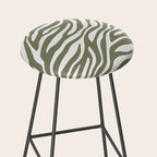Olive Zebra Animal Print Stool Gallery Image 2