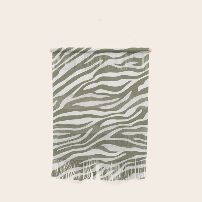 Olive Zebra Animal Print Wall Hanging Gallery Image 1