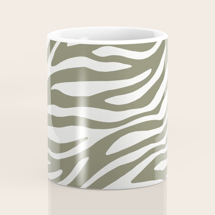 Olive Zebra Animal Print Coffee Mug Gallery Image 4