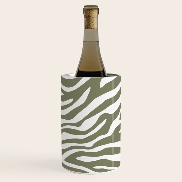 Olive Zebra Animal Print Wine Chiller Gallery Image 3
