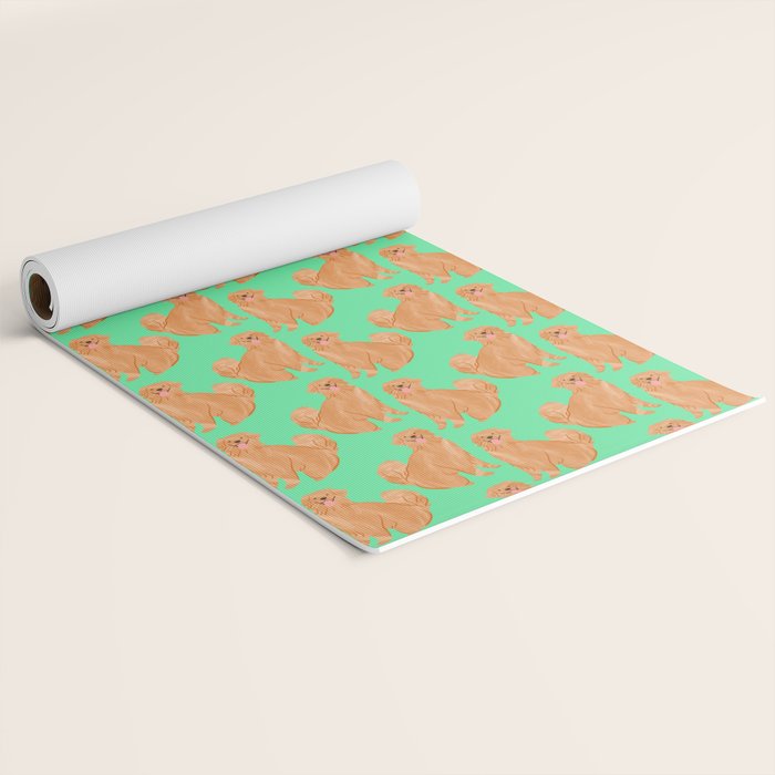 Happy Golden Retriever Yoga Mat Gallery Image 2