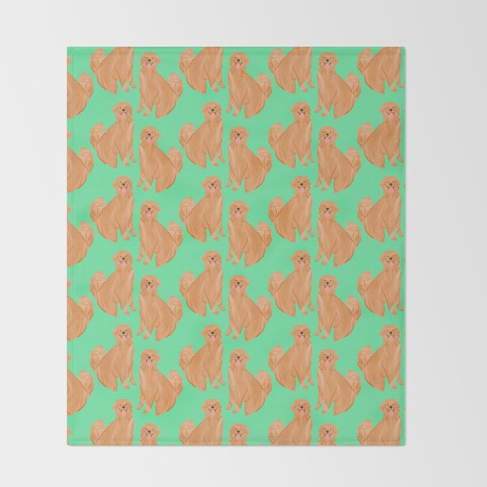 Happy Golden Retriever Throw Blanket Gallery Image 2