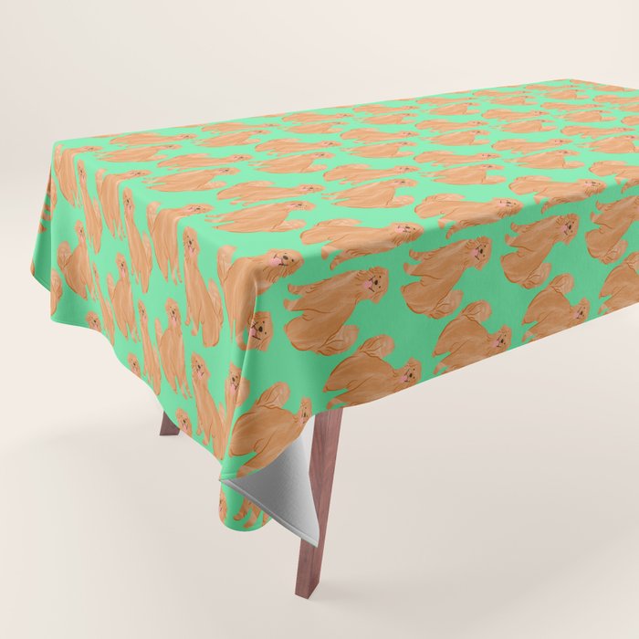 Happy Golden Retriever Tablecloth Gallery Image 1