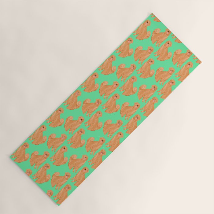 Happy Golden Retriever Yoga Mat Gallery Image 1