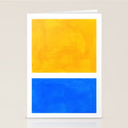 Primary Yellow Cerulean Blue Mid Century Modern Abstract Minimalist Rothko Color Field Squares Stationery Card Gallery Image 2