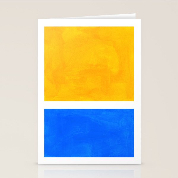 Primary Yellow Cerulean Blue Mid Century Modern Abstract Minimalist Rothko Color Field Squares Stationery Card Gallery Image 2
