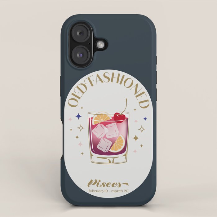Old Fashioned Cocktail Zodiac Sign iPhone Case Gallery Image 1