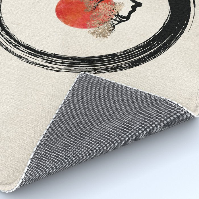 Enso Circle and Bonsai Tree on Canvas Rug Gallery Image 4