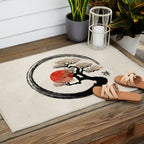 Enso Circle and Bonsai Tree on Canvas Outdoor Rug Gallery Image 2