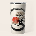 Enso Circle and Bonsai Tree on Canvas Travel Mug Gallery Image 1