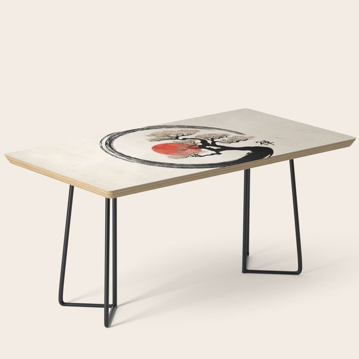 Enso Circle and Bonsai Tree on Canvas Coffee Table Gallery Image 1