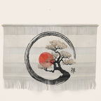 Enso Circle and Bonsai Tree on Canvas Wall Hanging Gallery Image 1