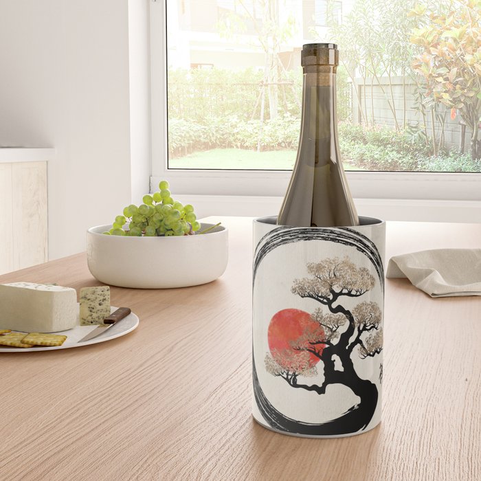 Enso Circle and Bonsai Tree on Canvas Wine Chiller Gallery Image 4