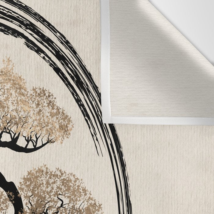 Enso Circle and Bonsai Tree on Canvas Wall Tapestry Gallery Image 3