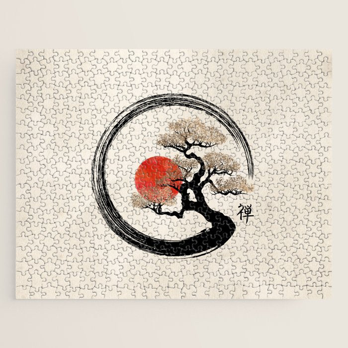 Enso Circle and Bonsai Tree on Canvas Jigsaw Puzzle Gallery Image 1