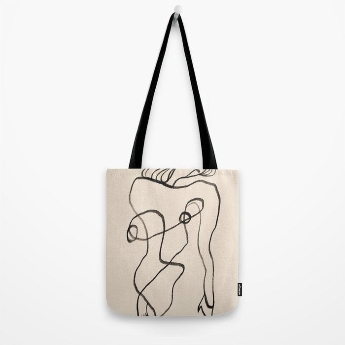 Line art nude surrealism Tote Bag Gallery Image 2