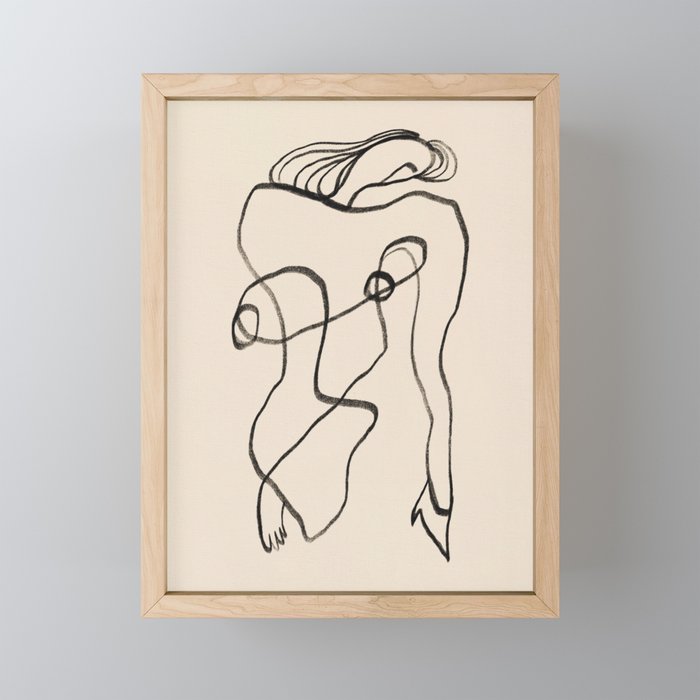 Line art nude surrealism Mini Art Print Gallery Image 1