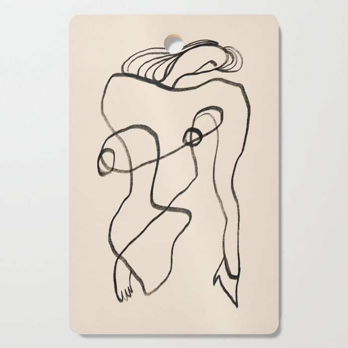 Line art nude surrealism Cutting Board Gallery Image 1