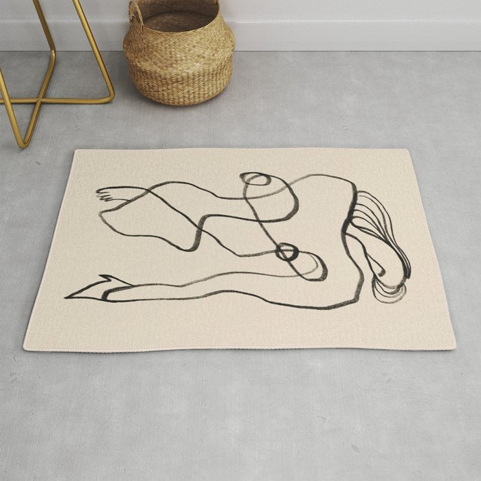 Line art nude surrealism Rug Gallery Image 1