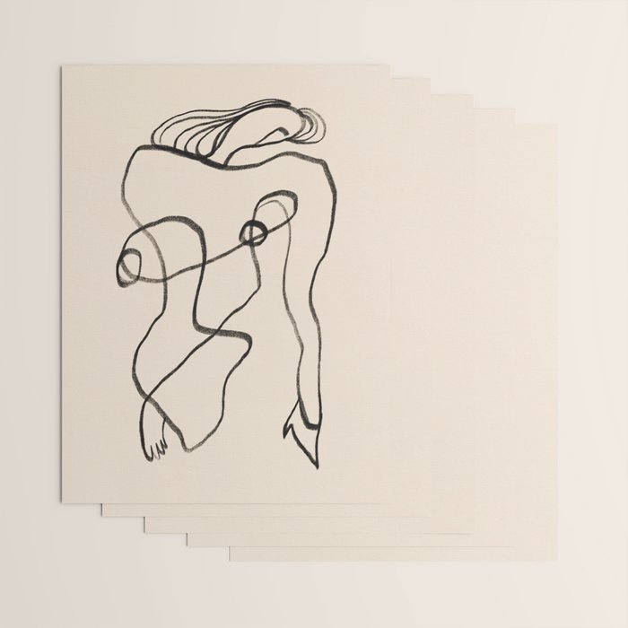 Line art nude surrealism Wrapping Paper Gallery Image 3