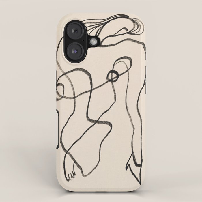 Line art nude surrealism iPhone Case Gallery Image 1