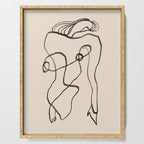 Line art nude surrealism Serving Tray Gallery Image 1