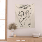 Line art nude surrealism Wall Tapestry Gallery Image 2