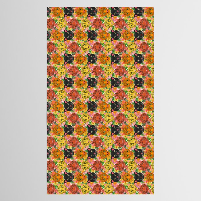 Maximalist Jungle Tiger Cheetah Leopard and Jaguar Tablecloth Gallery Image 2