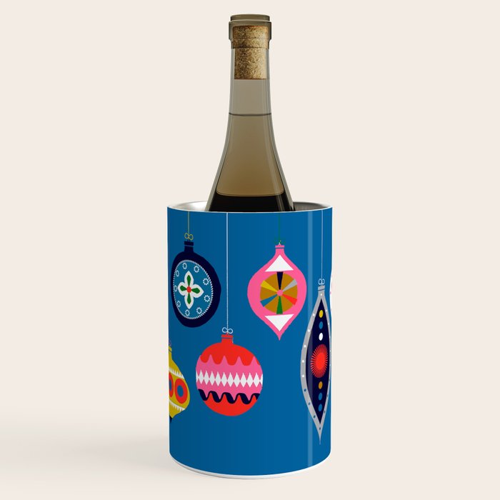 Retro Christmas Baubles on a dark background Wine Chiller Gallery Image 1