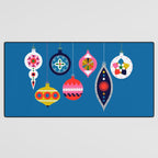 Retro Christmas Baubles on a dark background Desk Mat Gallery Image 3