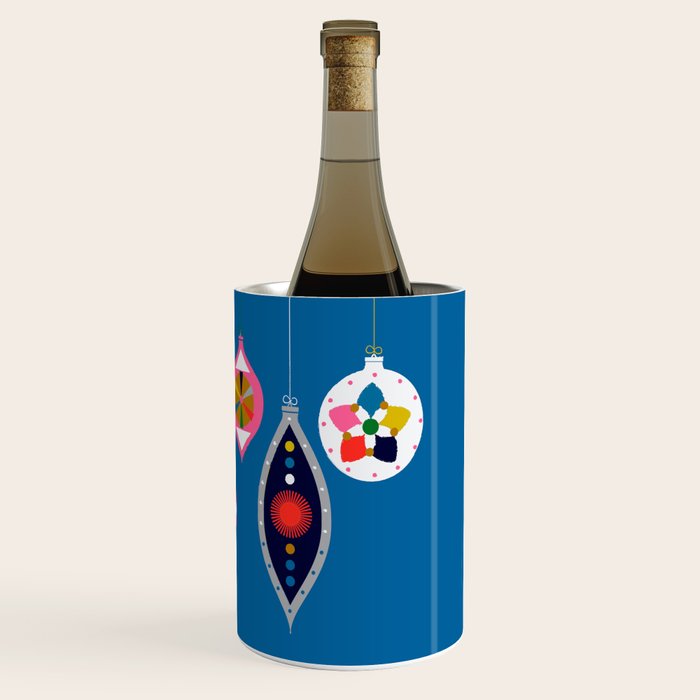 Retro Christmas Baubles on a dark background Wine Chiller Gallery Image 3