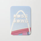 Vintage Midcentury Modern Bright Pink Sign x Rose Bowl Bowling Alley Route 66 Tulsa Oklahoma Bath Mat Gallery Image 1