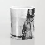 The Happiness of Little Girls and Great Danes black and white photograph Coffee Mug Gallery Image 4