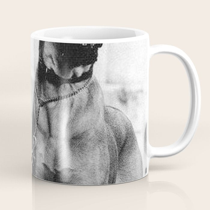 The Happiness of Little Girls and Great Danes black and white photograph Coffee Mug Gallery Image 1